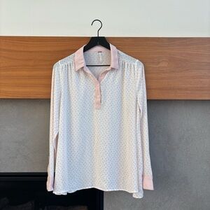 Free People Horse Print Blouse Long Sleeve, Size  S